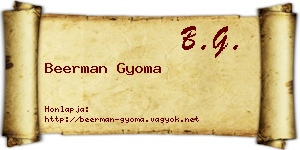 Beerman Gyoma névjegykártya